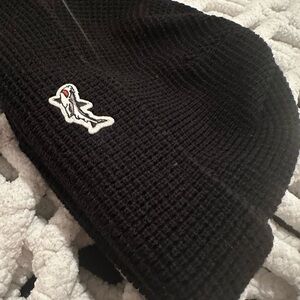 Dark Seas Division Black Knit Beanie Shark Logo, Never Worn